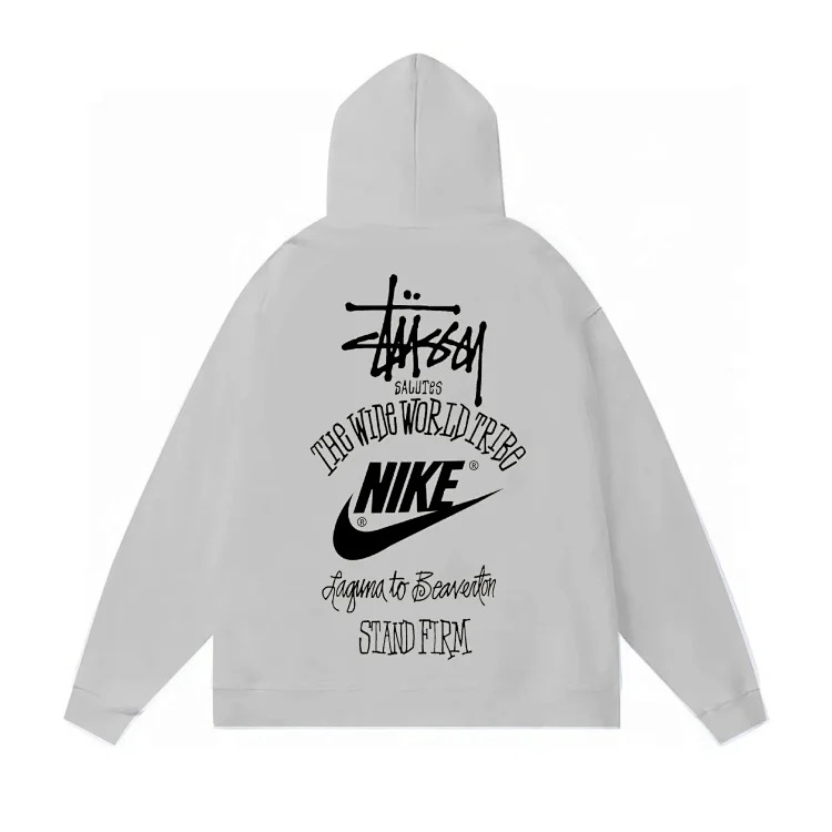 Hooded sweatshirt loose casual sportswear for men and women couple coat hoodie trendy ca black 8
