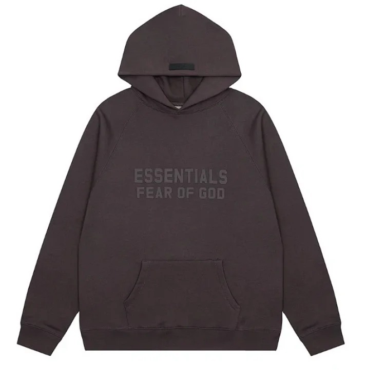 Fear of God FOG high street double line ESSENTIALS three-dimensional silicone letters plus velvet hooded sweatshirt casual trousers suit trendy image 10