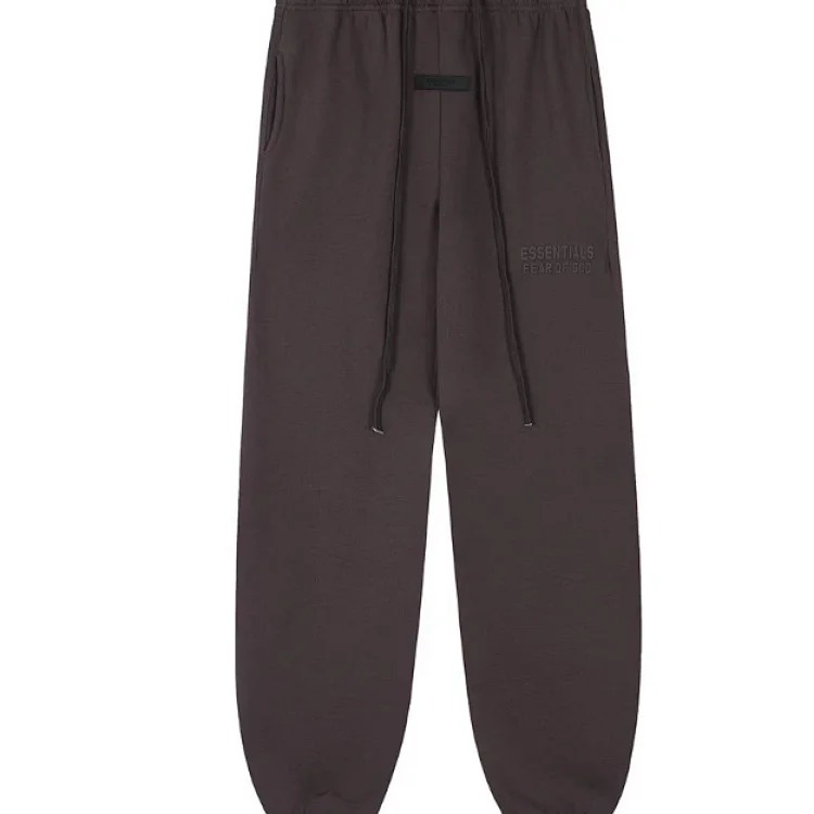 Fear of God FOG high street double line ESSENTIALS three-dimensional silicone letters plus velvet hooded sweatshirt casual trousers suit trendy image 11