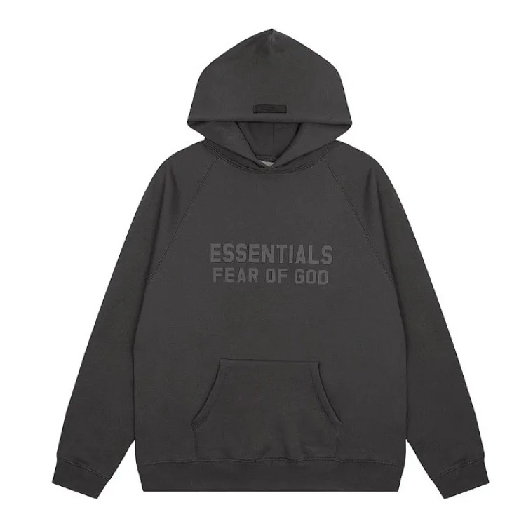 Fear of God FOG high street double line ESSENTIALS three-dimensional silicone letters plus velvet hooded sweatshirt casual trousers suit trendy image 12