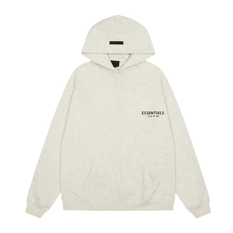 Fear of God FOG high street double line ESSENTIALS three-dimensional silicone letters plus velvet hooded sweatshirt casual trousers suit trendy image 26