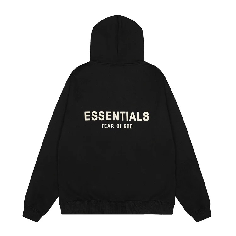 Fear of God FOG high street double line ESSENTIALS three-dimensional silicone letters plus velvet hooded sweatshirt casual trousers suit trendy image 27