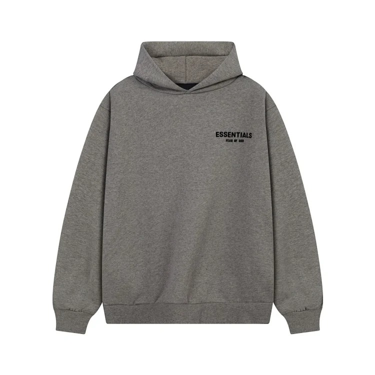 Fear of God FOG high street double line ESSENTIALS three-dimensional silicone letters plus velvet hooded sweatshirt casual trousers suit trendy image 29