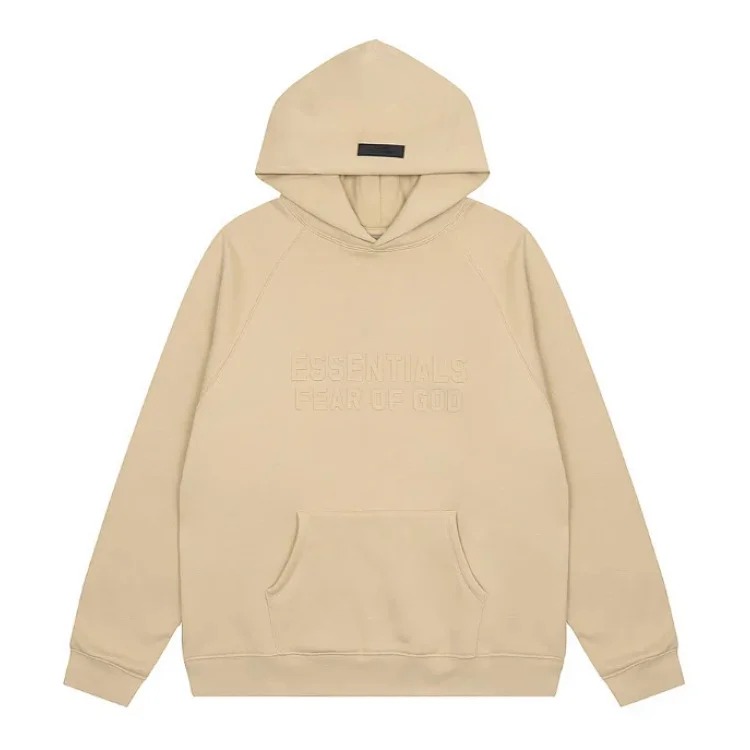 Fear of God FOG high street double line ESSENTIALS three-dimensional silicone letters plus velvet hooded sweatshirt casual trousers suit trendy image 2
