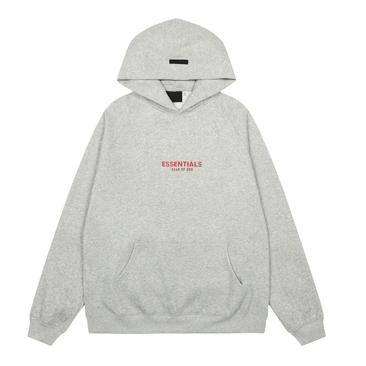 Fear of God FOG high street double line ESSENTIALS three-dimensional silicone letters plus velvet hooded sweatshirt casual trousers suit trendy image 34