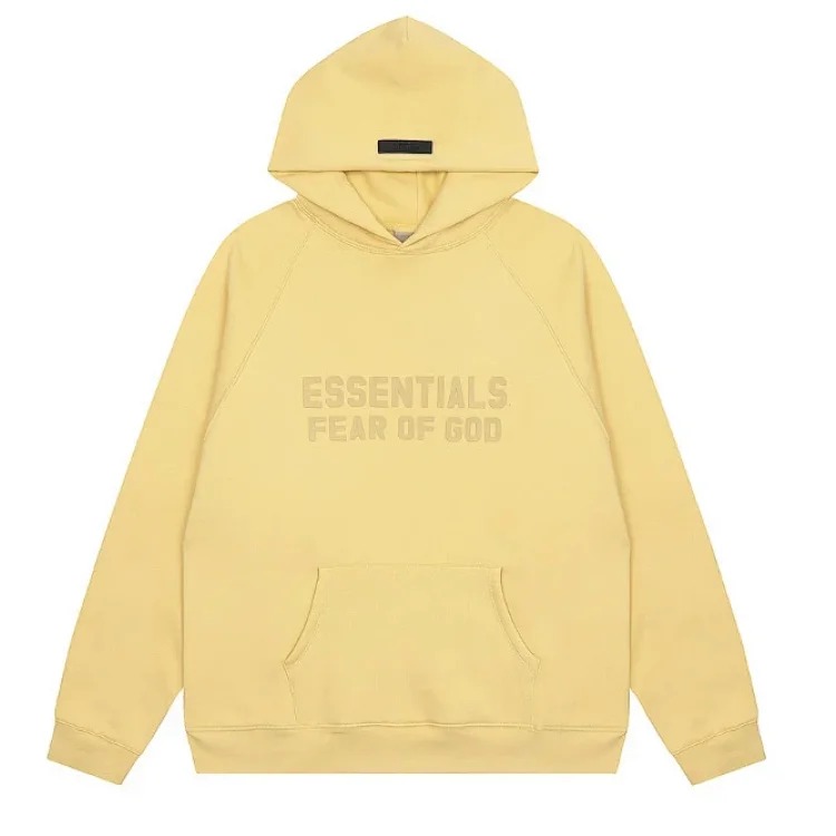 Fear of God FOG high street double line ESSENTIALS three-dimensional silicone letters plus velvet hooded sweatshirt casual trousers suit trendy image 8