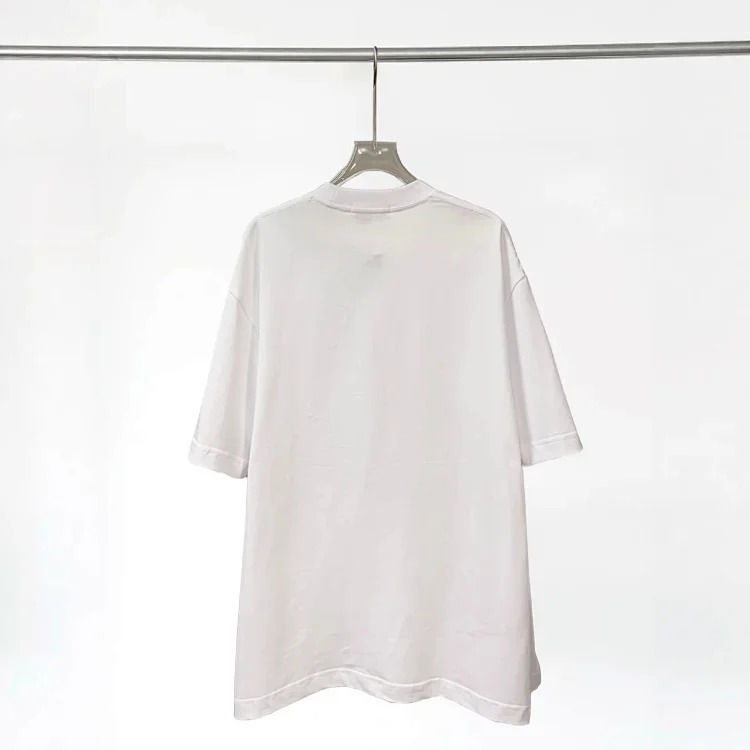 Plain short-sleeved T-shirt for men and women, fake pocket half-sleeved shirt, loose small neckline pure cotton T-shirt