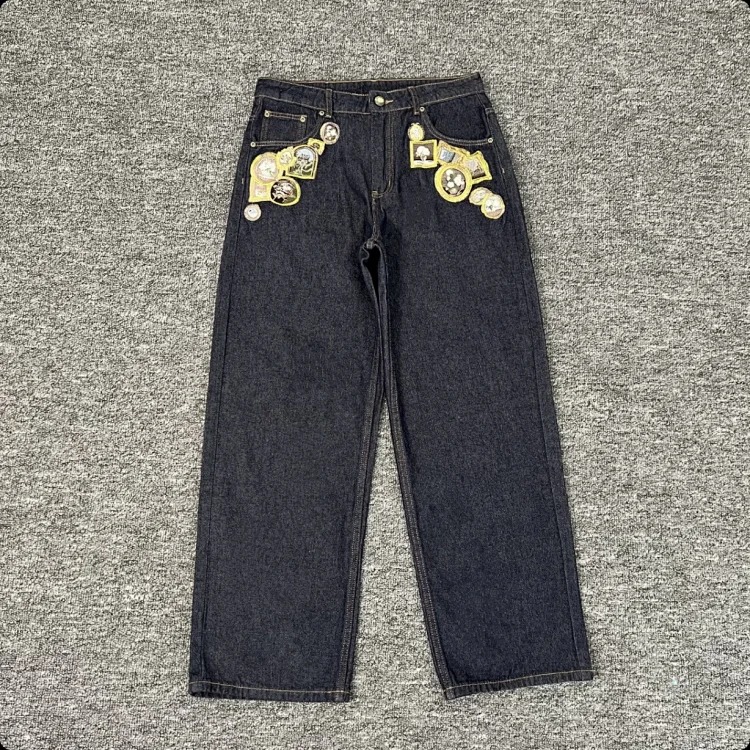 Embroidered Sakura Waffle Couple Long Sleeve