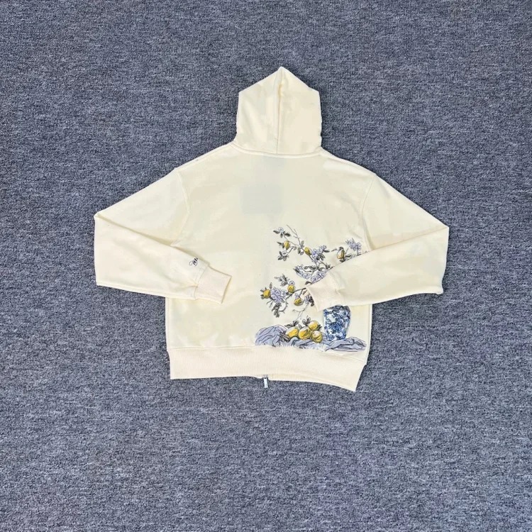 Embroidered Sakura Waffle Couple Long Sleeve