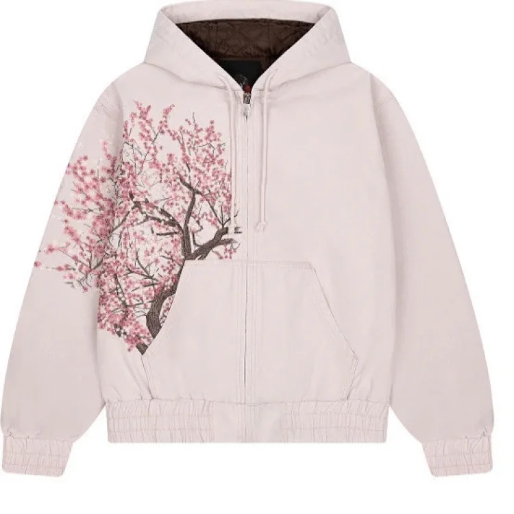 Retro plum blossom embroidered straight pants for men and women, versatile personalized street fashion jeans