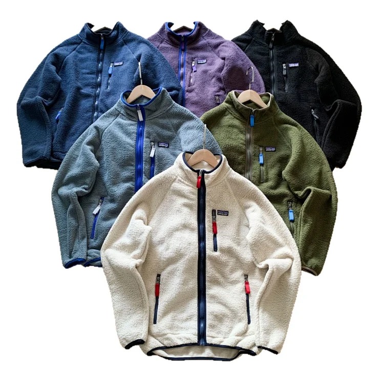 Outdoor fleece lamb wool men's warm cardigan stand collar zipper jacket niche
