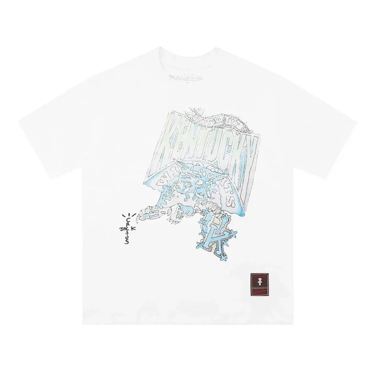Team co-branded graffiti printed white T-shirt