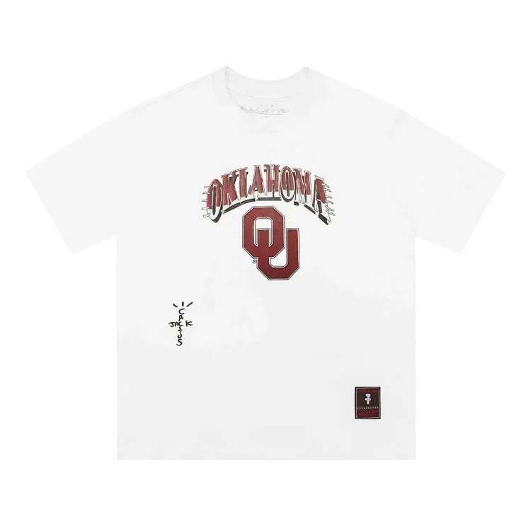 Team co-branded graffiti printed white T-shirt