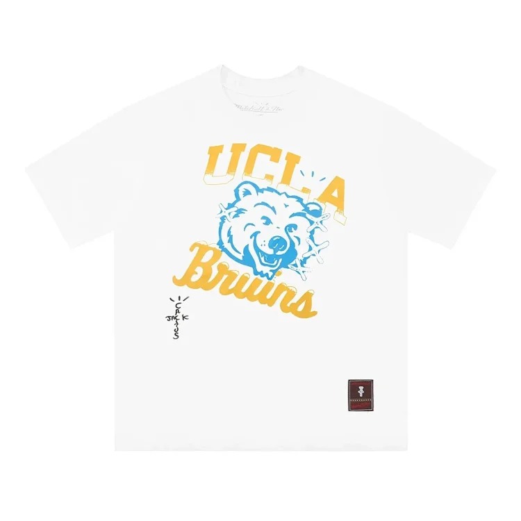 Team co-branded graffiti printed white T-shirt
