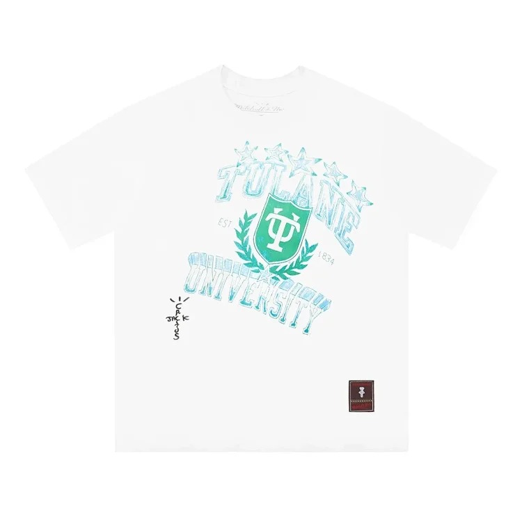 Team co-branded graffiti printed white T-shirt