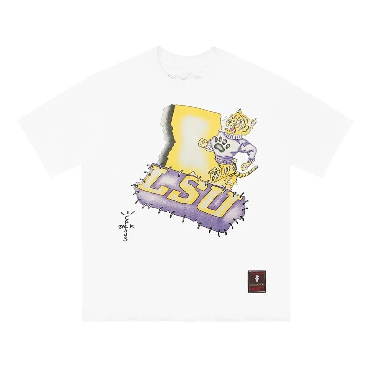 Team co-branded graffiti printed white T-shirt