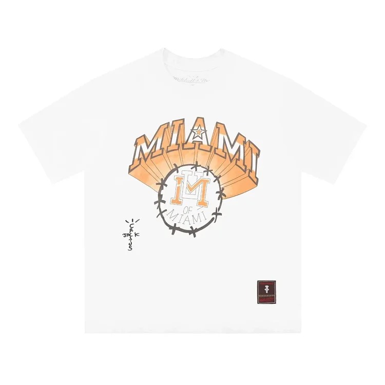 Team co-branded graffiti printed white T-shirt
