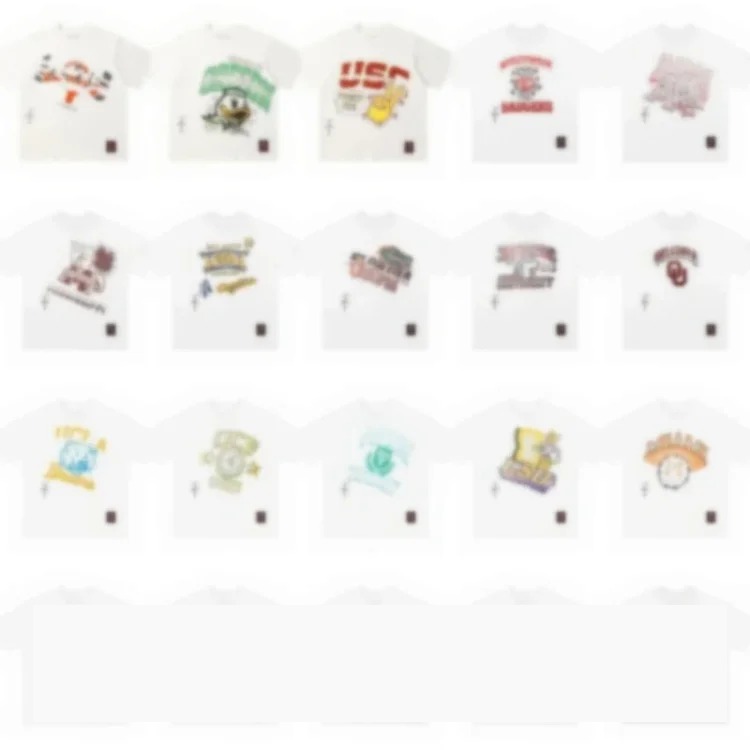 Team co-branded graffiti printed white T-shirt