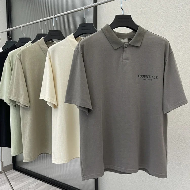 Lapel polo shirt casual short-sleeved shirt loose high street short cotton sleeve shirt