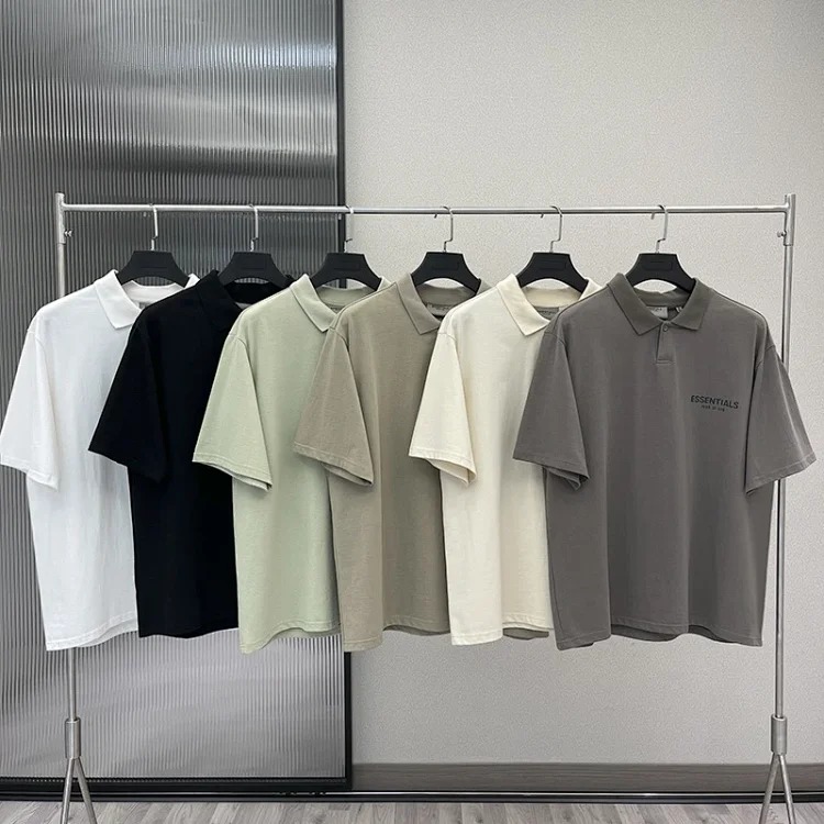 Lapel polo shirt casual short-sleeved shirt loose high street short cotton sleeve shirt