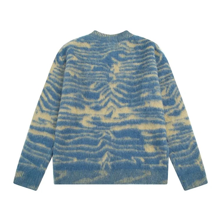 Foreign trade cross-border AC water ripple seahorse hair soft feel lazy loose loose thickened round neck knitted sweater for men and women