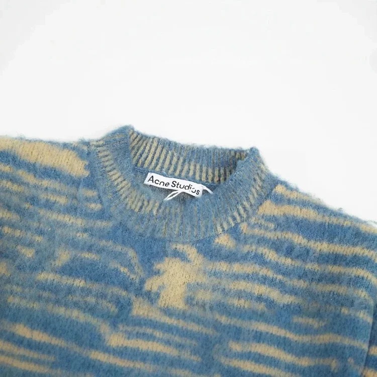 Foreign trade cross-border AC water ripple seahorse hair soft feel lazy loose loose thickened round neck knitted sweater for men and women
