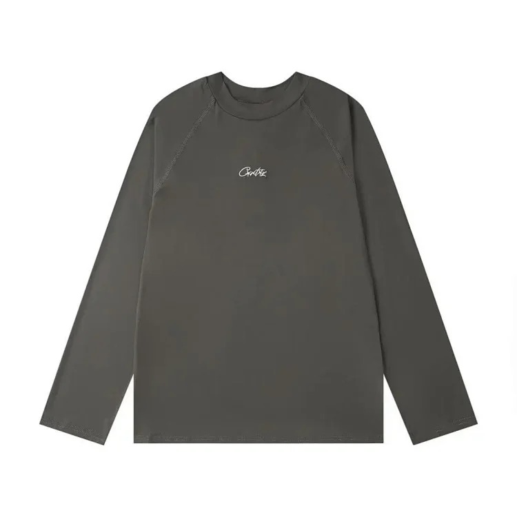 Long Sleeve T-shirt Loose Casual Round Neck Couple Five-Star Waffle