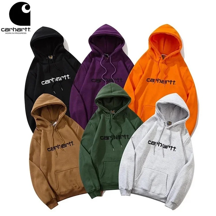 Classic letter embroidered men's and women's loose hooded plus fleece hoodie sweatshirt