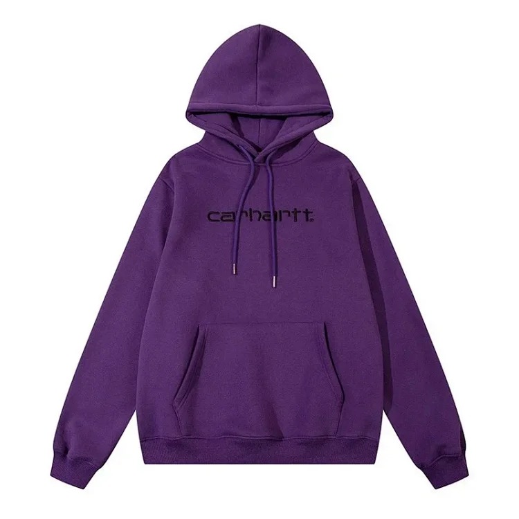 Classic letter embroidered men's and women's loose hooded plus fleece hoodie sweatshirt
