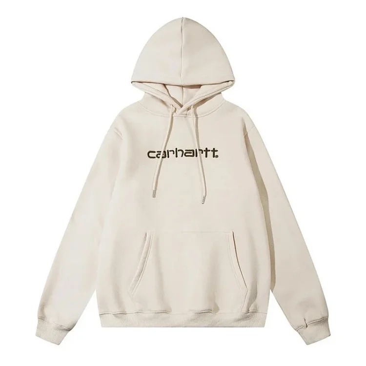 Classic letter embroidered men's and women's loose hooded plus fleece hoodie sweatshirt