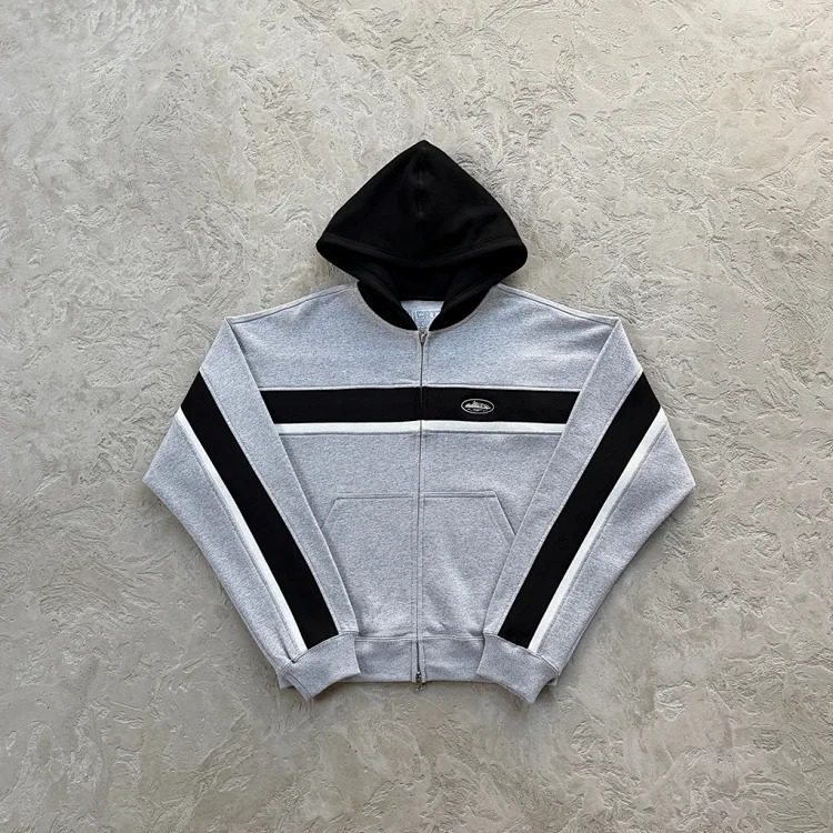 Corteiz hooded zipper sweatshirt European and American stars same style hip-hop rap casual loose versatile versatile warm and versatile image 2