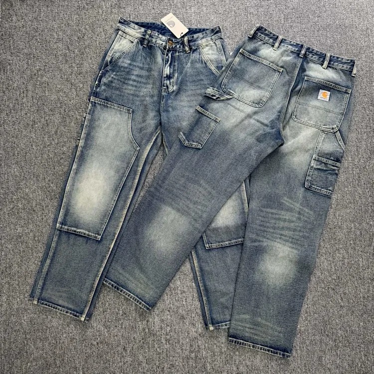 Work style jeans, loose straight pants