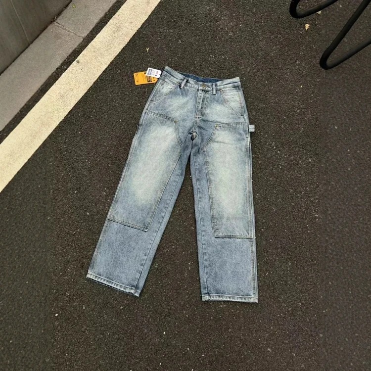 Work style jeans, loose straight pants