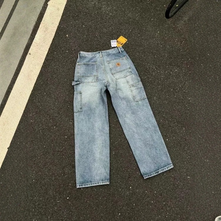 Work style jeans, loose straight pants