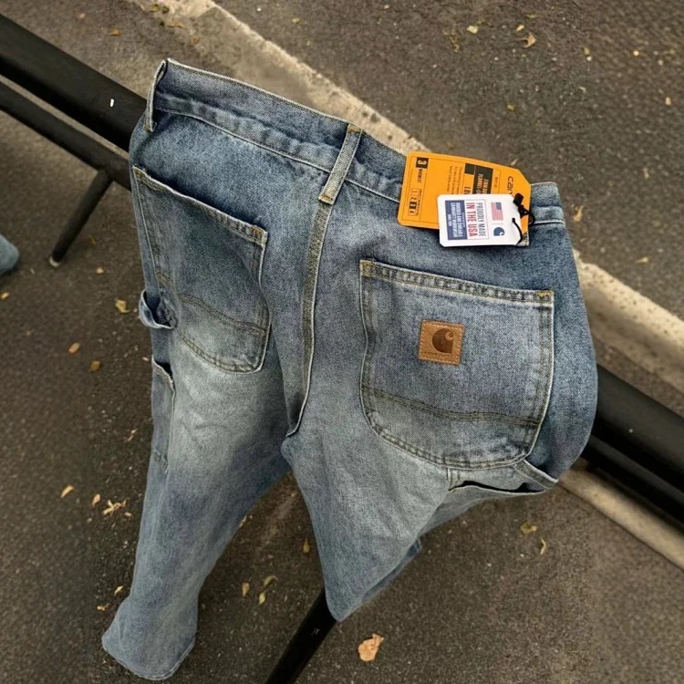 Work style jeans, loose straight pants