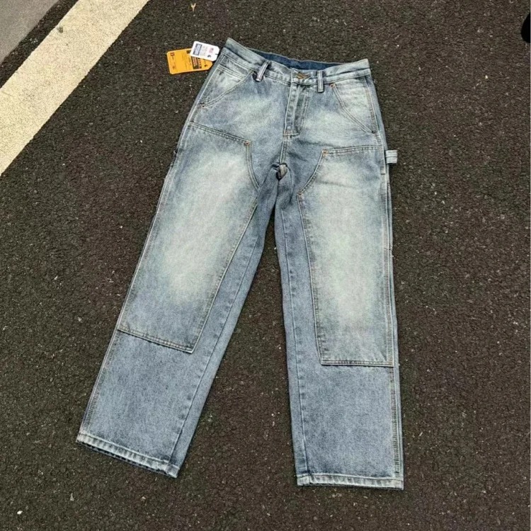Work style jeans, loose straight pants