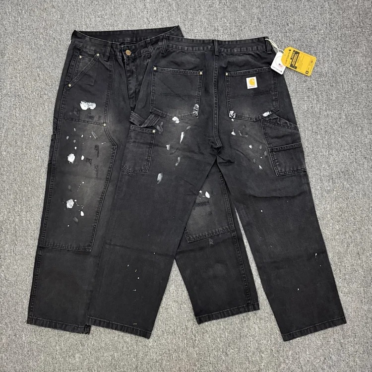 Work style jeans, loose straight pants