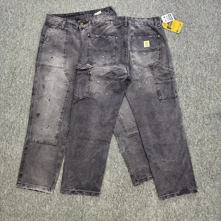Work style jeans, loose straight pants