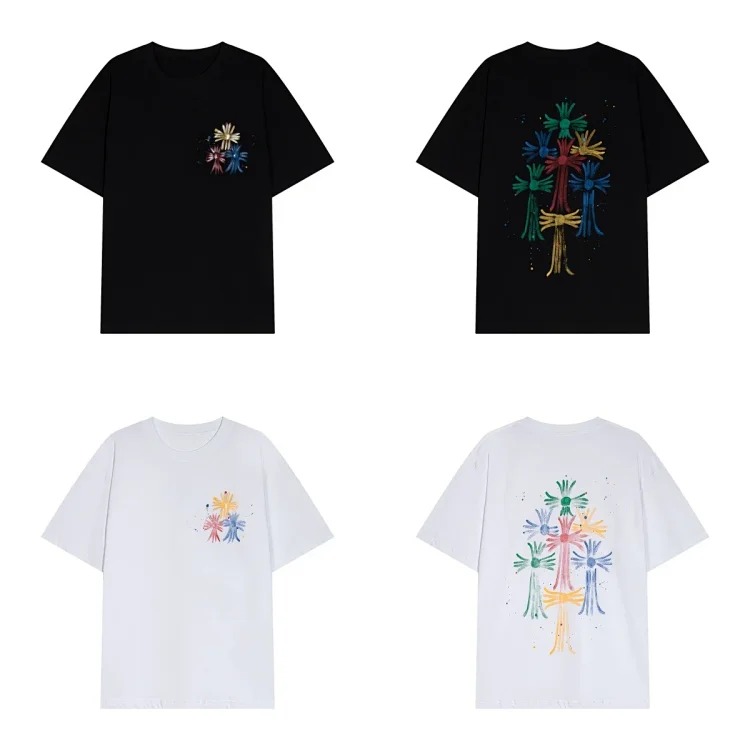 Casual loose short-sleeved T-shirt for men and womench