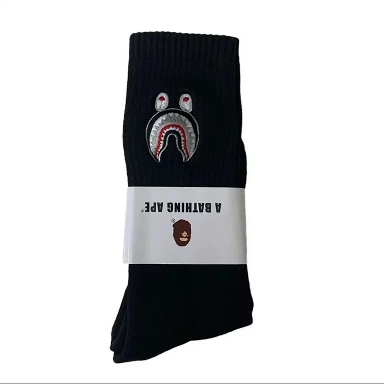 Ape-head towel socks Japanese trendy socks high-tube cotton socks sweat-absorbent white socks solid color mid-tube thickened casual socks for men and women