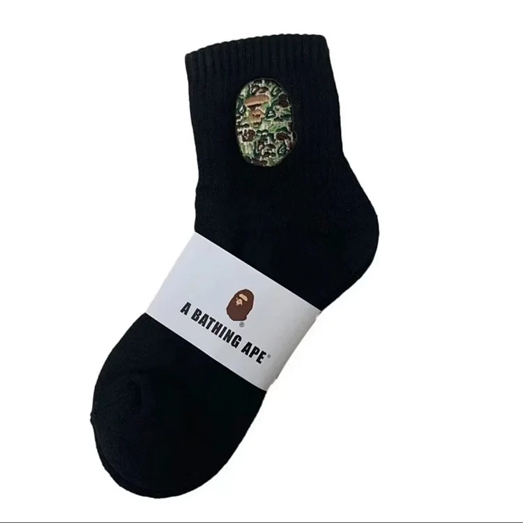 Ape-head towel socks Japanese trendy socks high-tube cotton socks sweat-absorbent white socks solid color mid-tube thickened casual socks for men and women