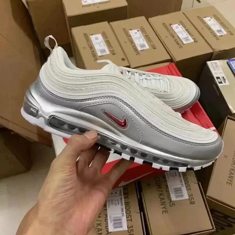 Louis Vuitton Silver Smiley Reflective Kaleidoscope Full Palm Air Cushion Shoes Men's Sports Women's Running