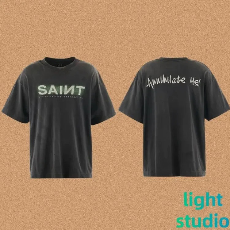 SAINT OF MICHAEL American street retro washed heavy short-sleeved T-shirt summer