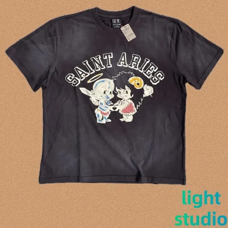 SAINT OF MICHAEL American street retro washed heavy short-sleeved T-shirt summer