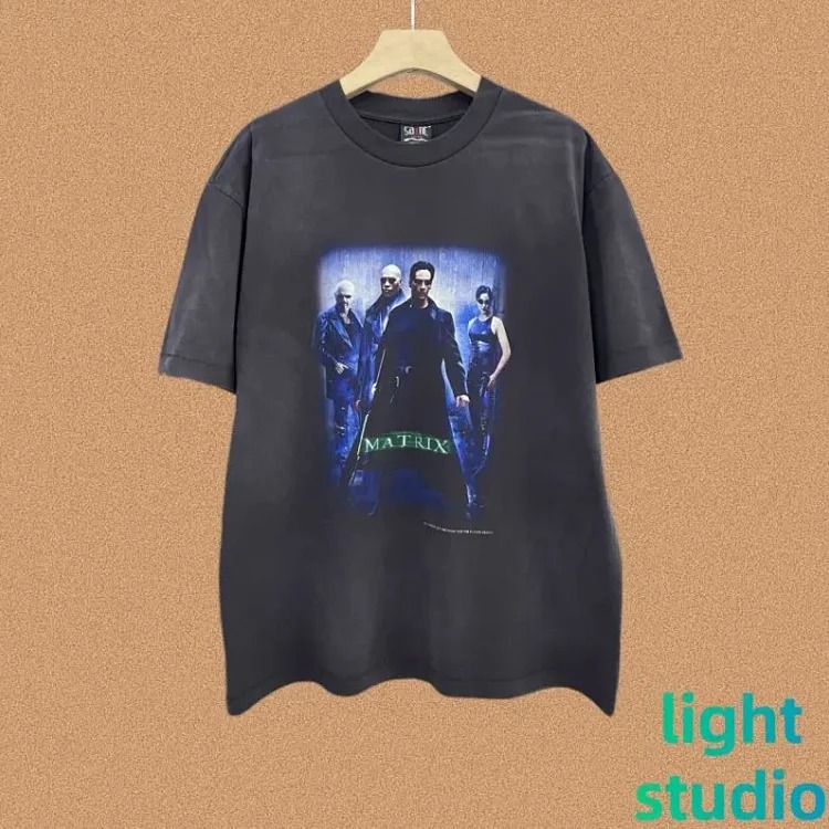 SAINT OF MICHAEL American street retro washed heavy short-sleeved T-shirt summer