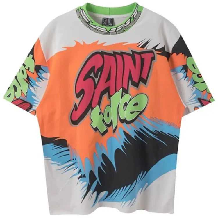 SAINT OF MICHAEL American street retro washed heavy short-sleeved T-shirt summer