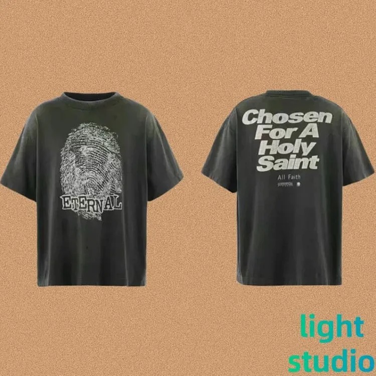 SAINT OF MICHAEL American street retro washed heavy short-sleeved T-shirt summer