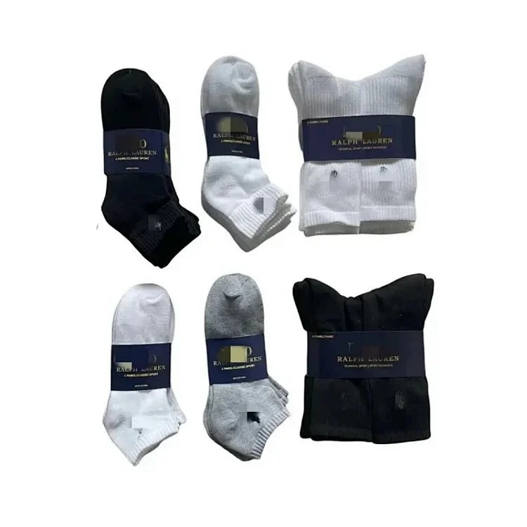 Horse towel bottom embroidery 6 pairs of original single men's socks foreign trade classic ship medium tube high tube