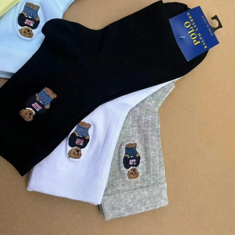 Horse towel bottom embroidery 6 pairs of original single men's socks foreign trade classic ship medium tube high tube
