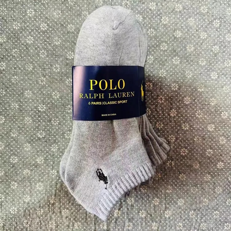 Horse towel bottom embroidery 6 pairs of original single men's socks foreign trade classic ship medium tube high tube